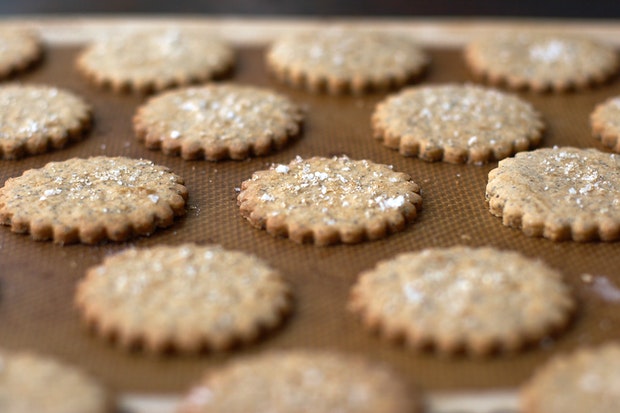 cookies after baking on a baking sheet