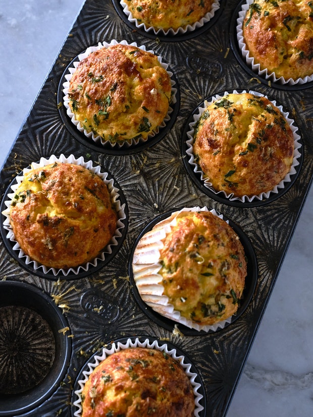 Cottage Cheese Muffins in a Muffin Tin
