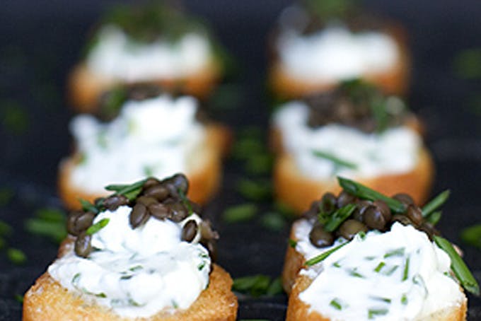 Beluga Lentil Crostini