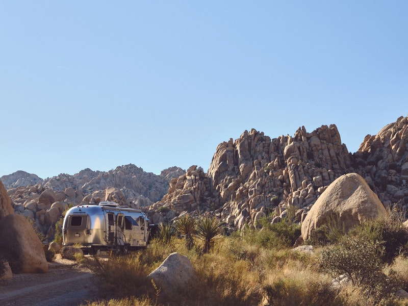 photograph of airstream in the desert