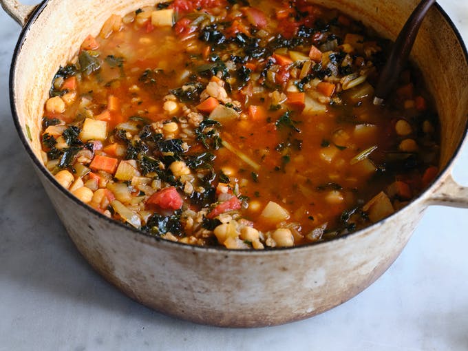 Simple Farro & Bean Soup