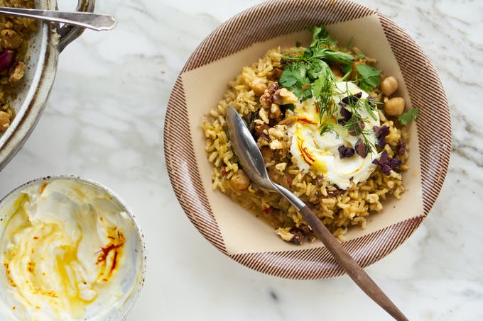 Instant Pot Herbed Chickpea Plov