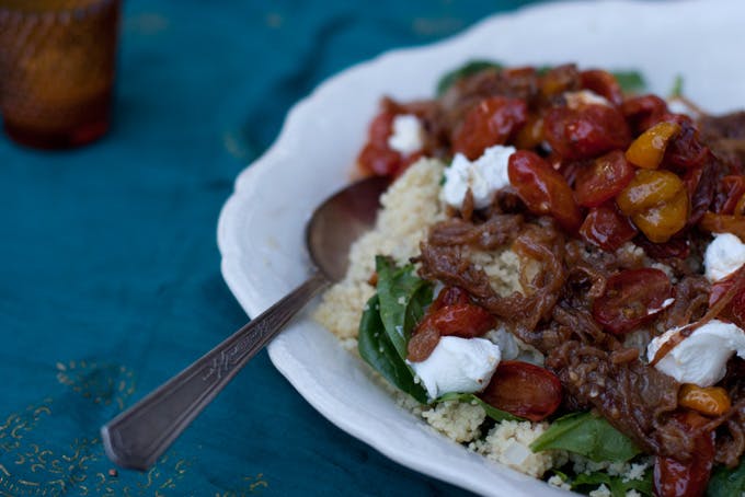 A Beautiful Bulgar and Spinach Pilaf