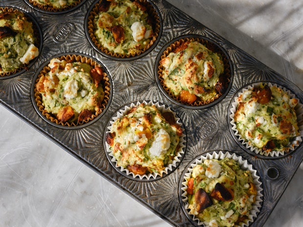 Pumpkin and Feta Muffins with Sunflower Seeds