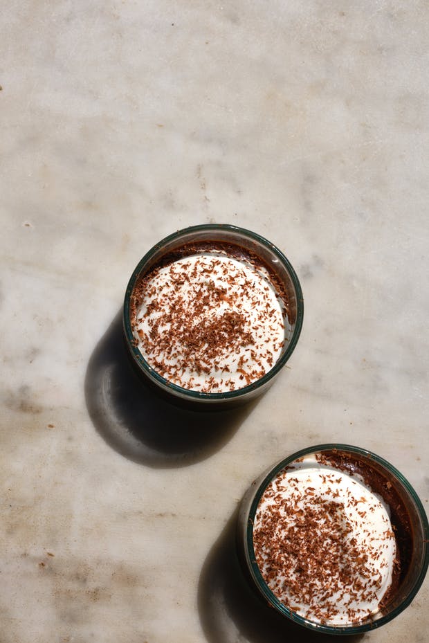 Smoked Chocolate Mousse in a Small Glass