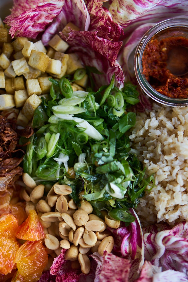 Spicy Rainbow Chopped Salad with Peanuts