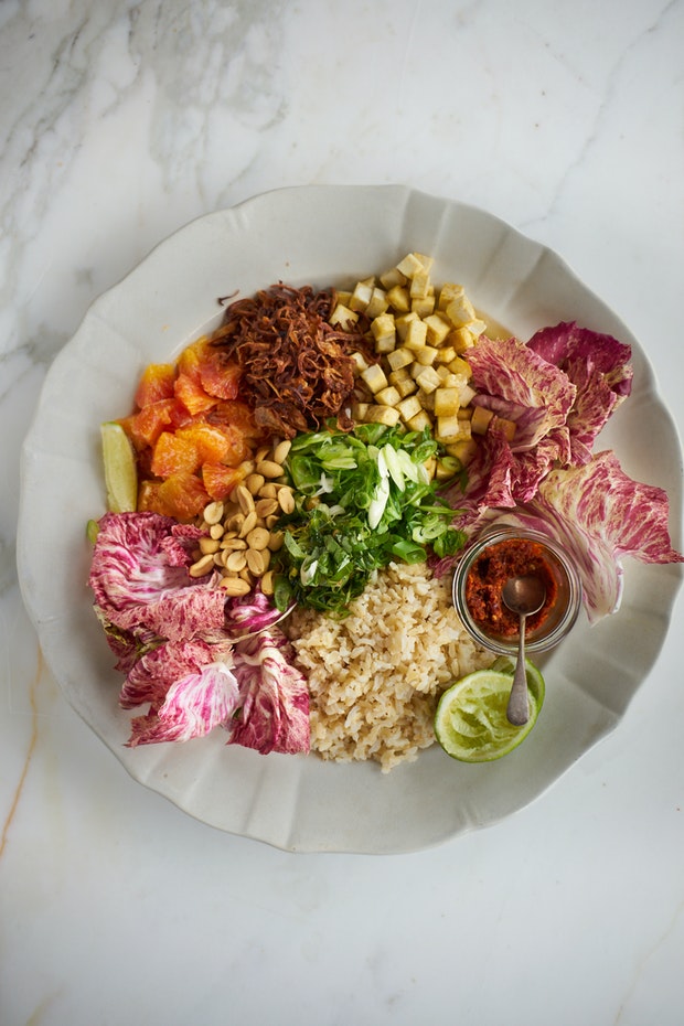 Spicy Rainbow Chopped Salad with Peanuts