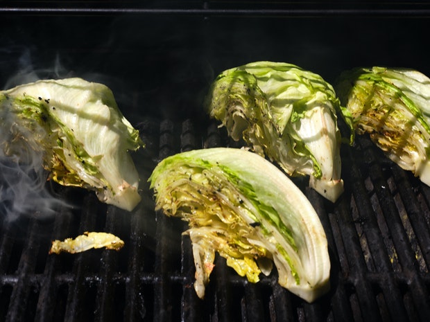 Wedge Salad Cut into Quarters Ready for Dressing